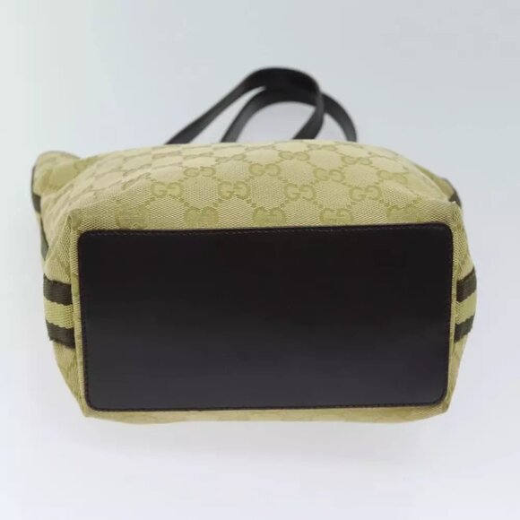 GUCCI GG Canvas Sherry Line Hand Bag Beige Brown - Picture 4 of 7
